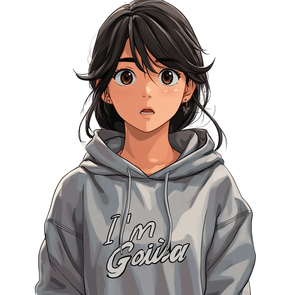 Young Woman In Grey Hoodie Portrait Free PNG