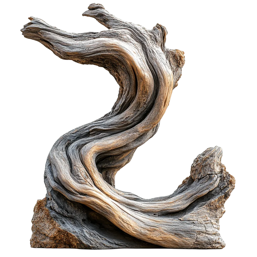 Natural Driftwood Branch Winding Shape Free PNG