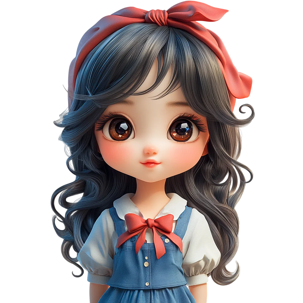 Cute Chibi Girl With Red Headband PNG