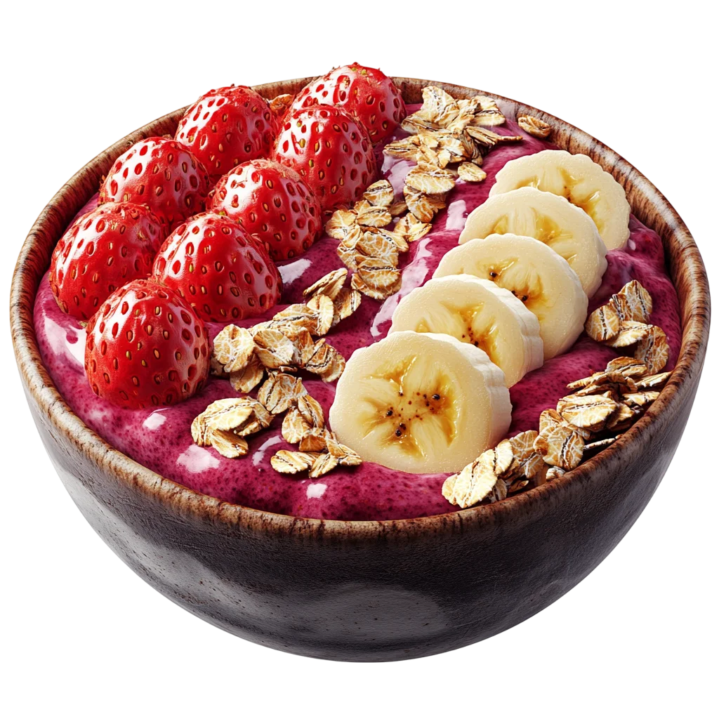 Fresh Acai Berry Smoothie Bowl Free PNG