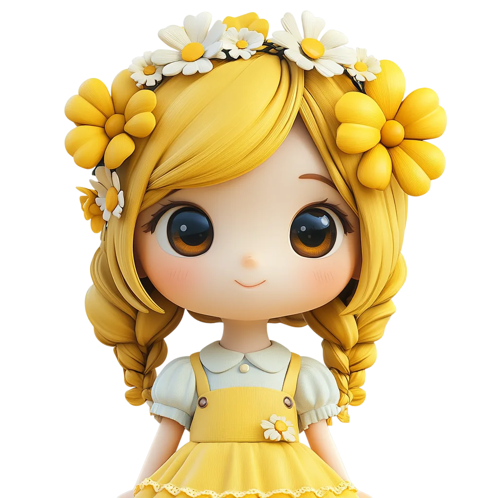 Cute Chibi Blond Girl With Headband Free PNG