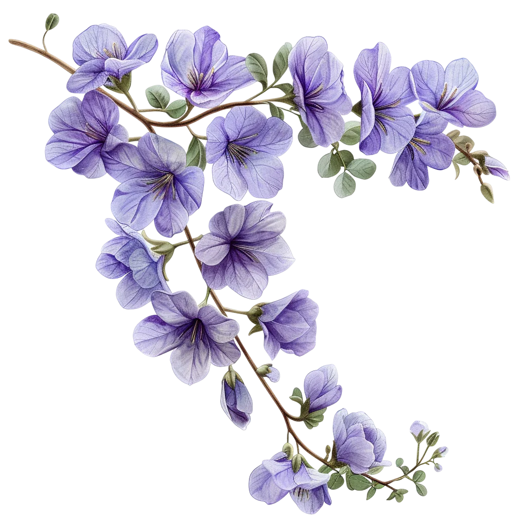 Fresh Purple Wisteria Hanging Vine PNG