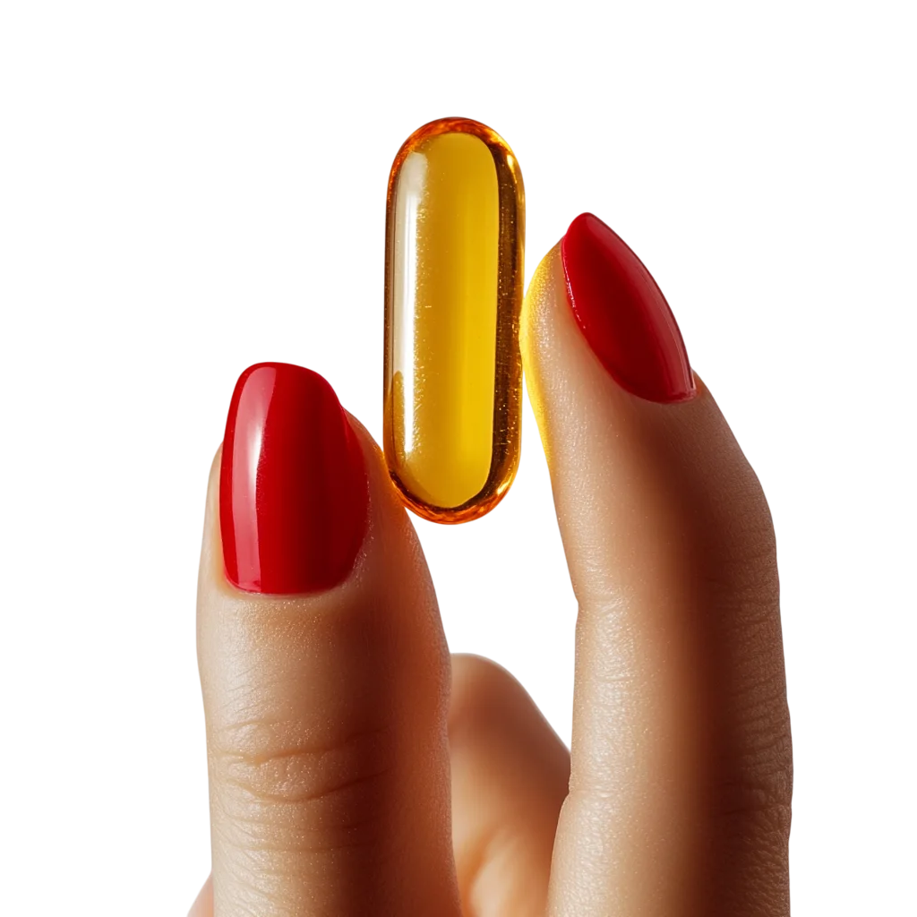Fingers Holding Yellow Capsule Pill Free PNG
