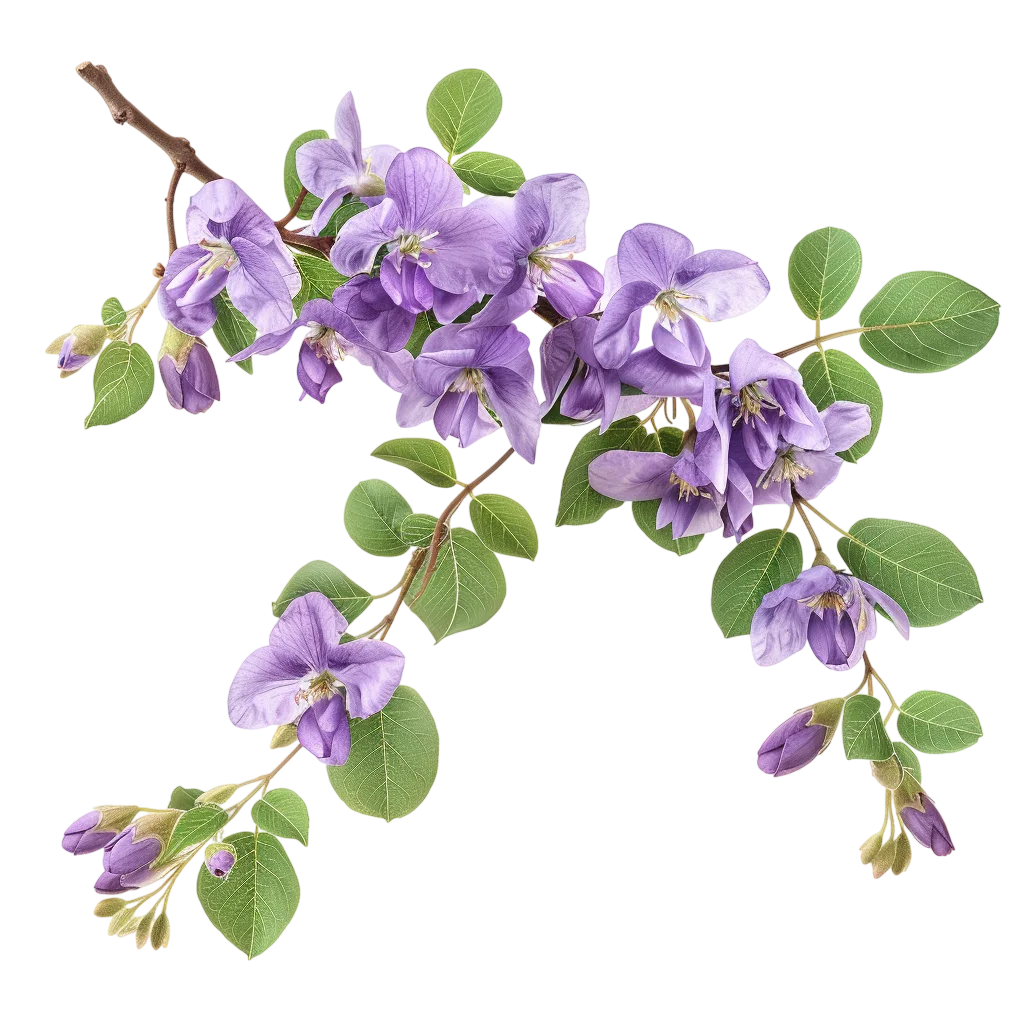 Fresh Purple Wisteria Vine Branch PNG