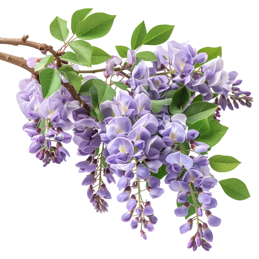 Fresh Purple Wisteria Blossom Cluster PNG