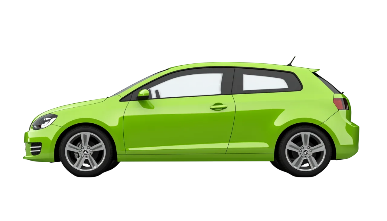 Bright Green Hatchback City Car Free PNG
