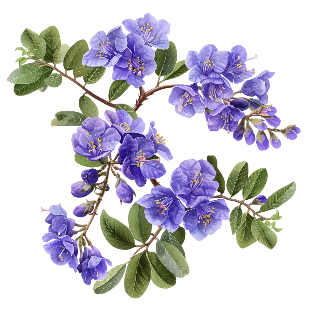 Fresh Purple Wisteria Branch Arrangement PNG