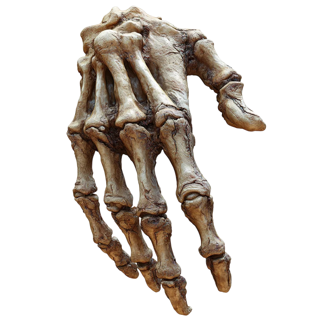 Realistic Skeletal Hand Bone Structure PNG