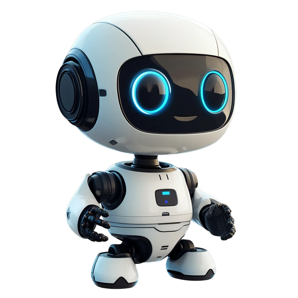 Cute White Toy Robot Character Free PNG