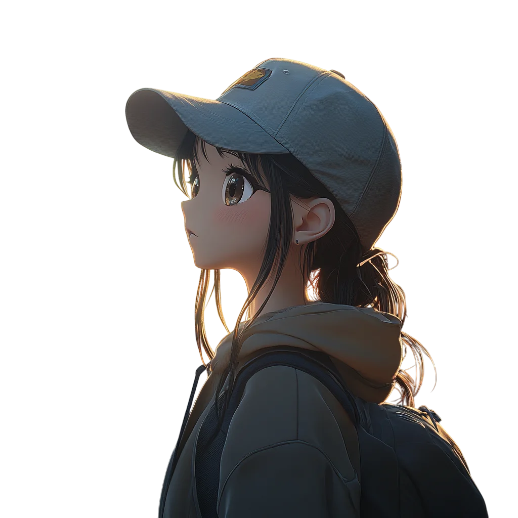 Cute Chibi Girl In Cap Hoodie Free PNG