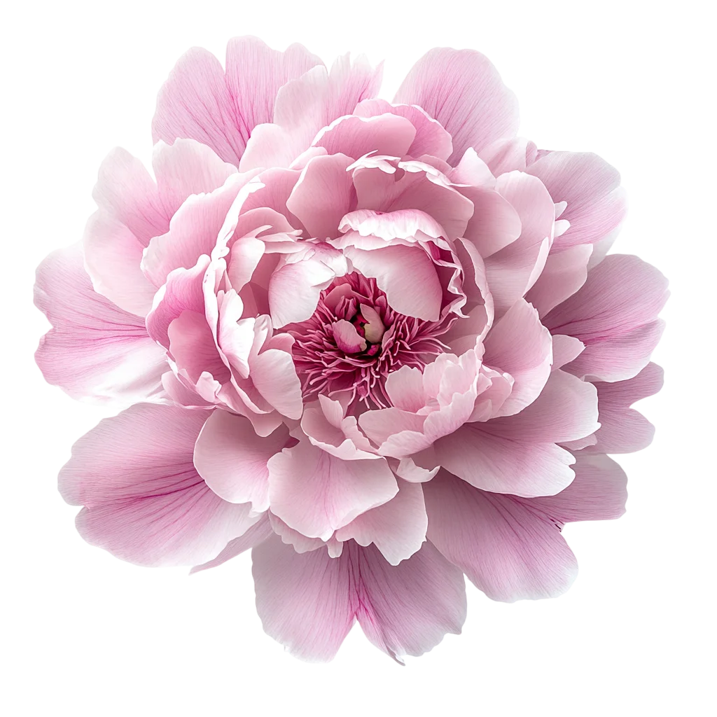 Soft Pink Peony Flower Blossom Close Up PNG