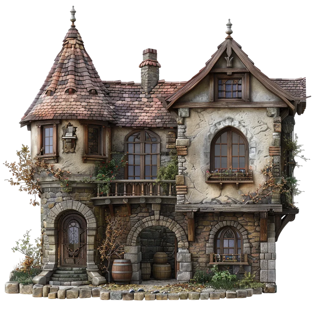 Medieval Village Cottage House Ruin Free PNG
