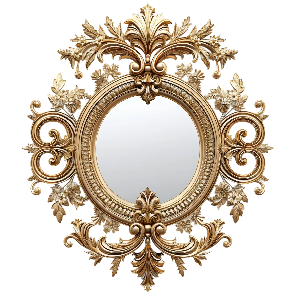 Vintage Gold Ornate Decorative Mirror Free PNG