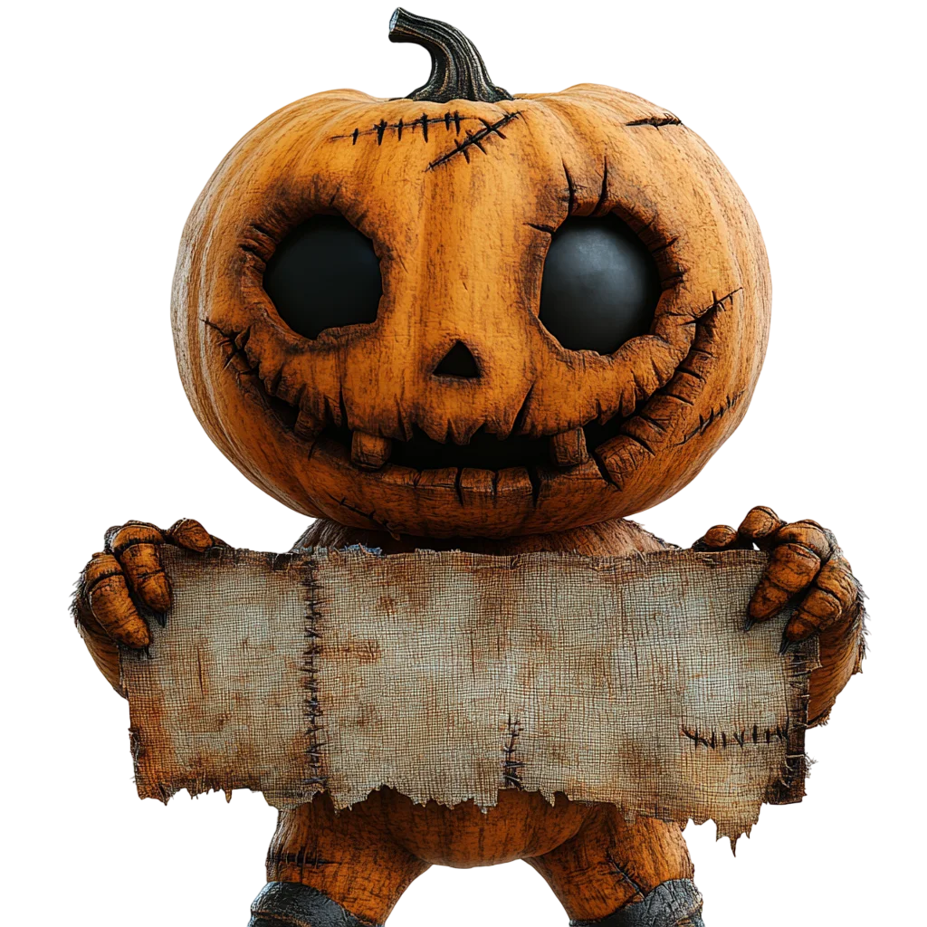 Spooky Halloween Pumpkin Monster Free PNG Image