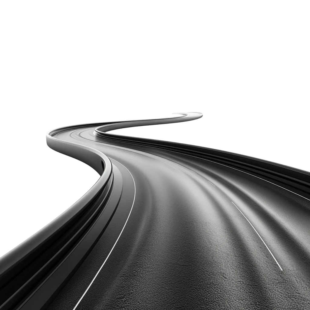 Curved Asphalt Highway Track Free PNG