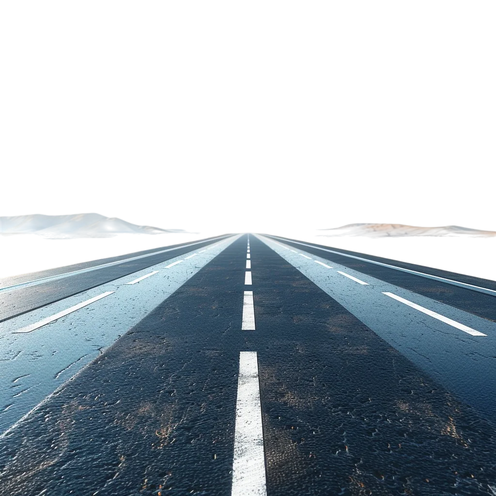Straight Asphalt Road Double Line Free PNG