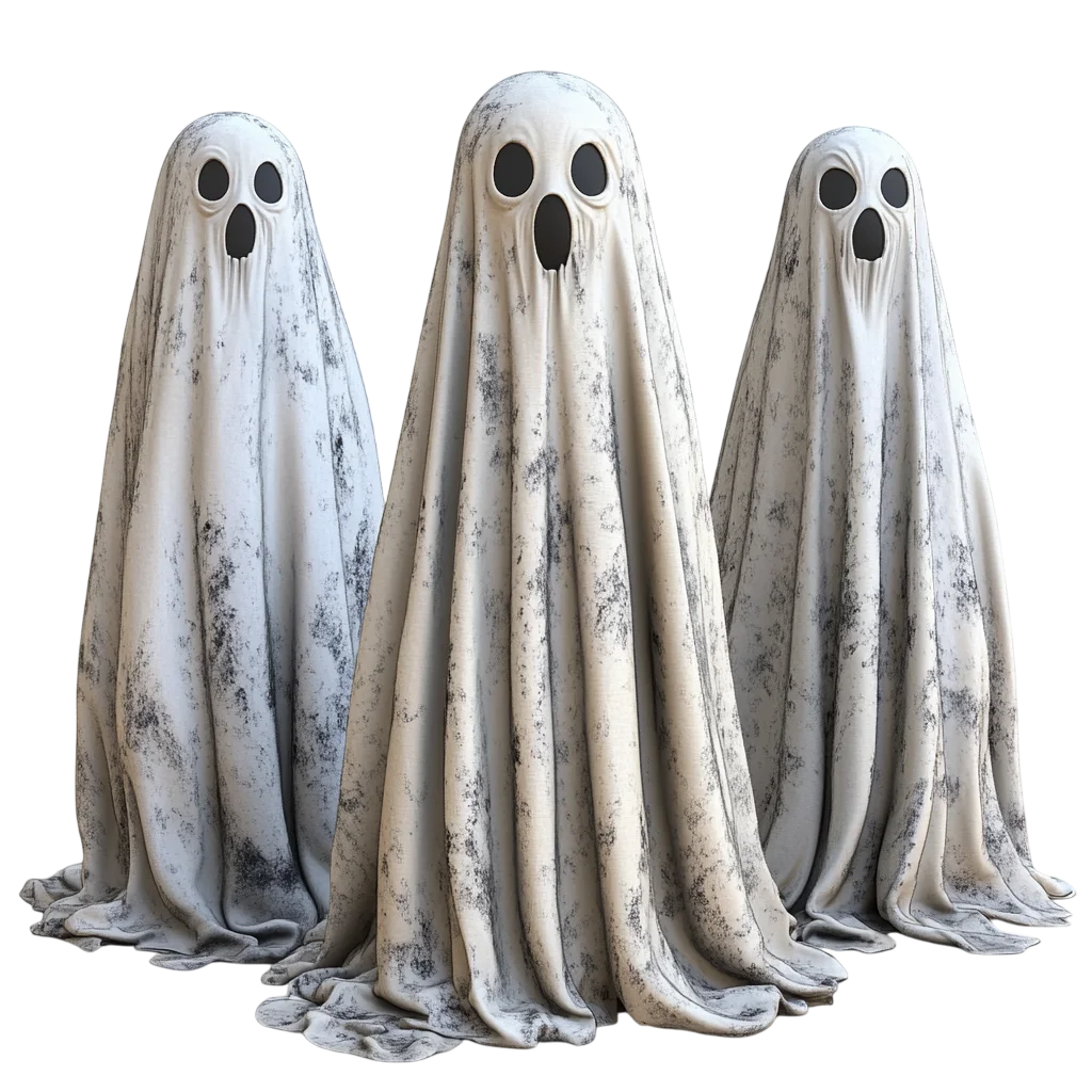 Spooky Halloween White Ghost Group Free PNG
