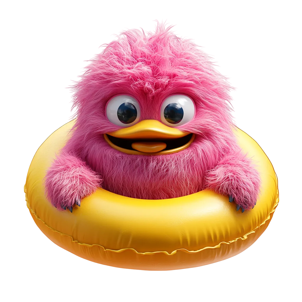 Spooky Cute Pink Monster In Float Free PNG