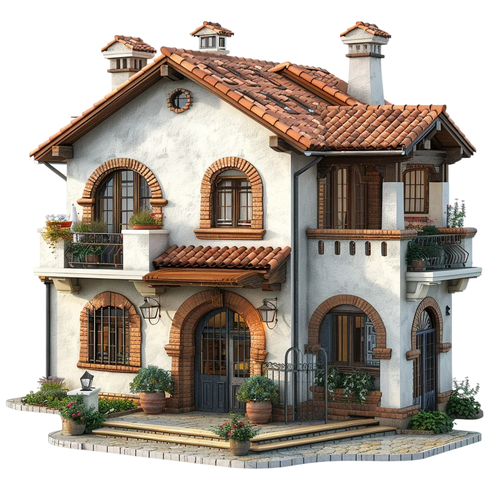 Modern Luxury Two Story House Architecture Free PNG