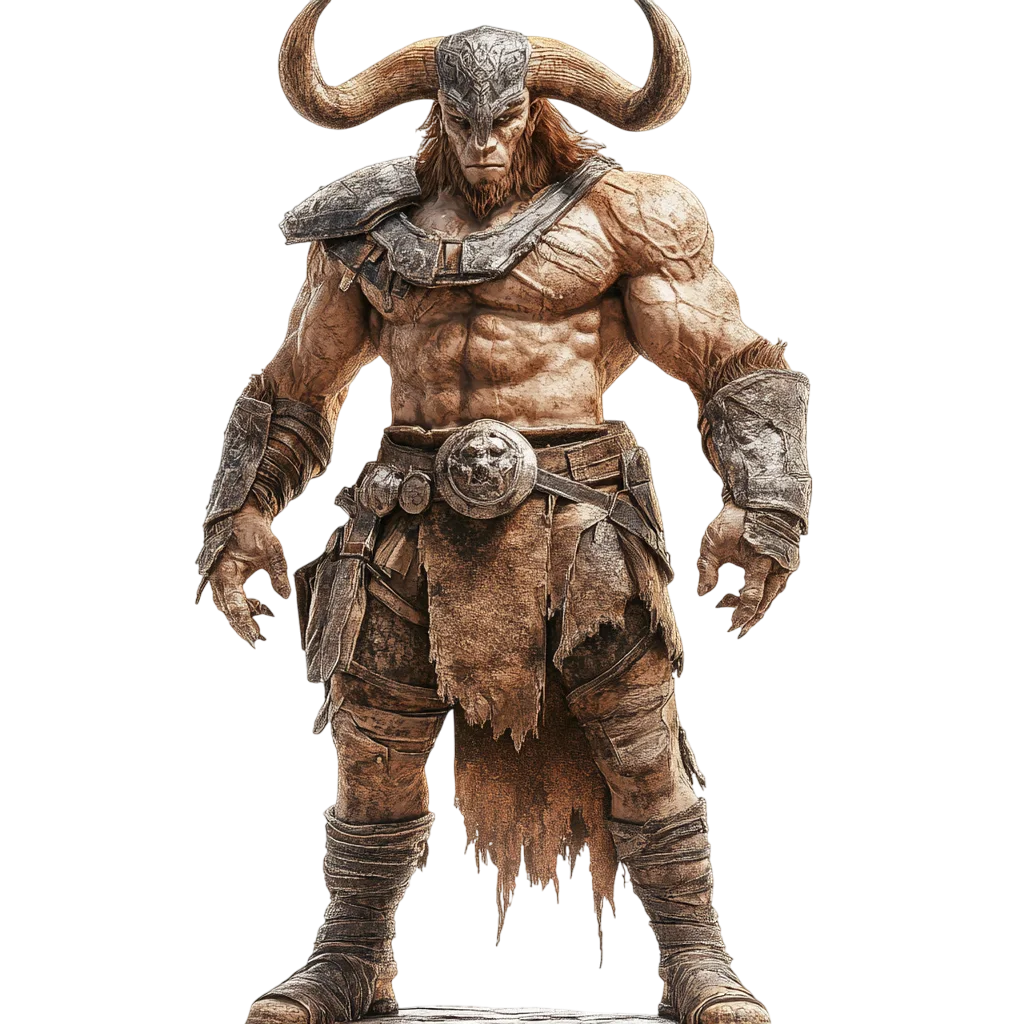 Fierce Fantasy Minotaur Warrior Free PNG