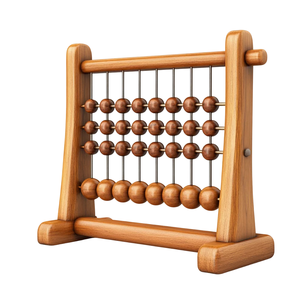 Traditional Wooden Abacus Calculating Tool PNG