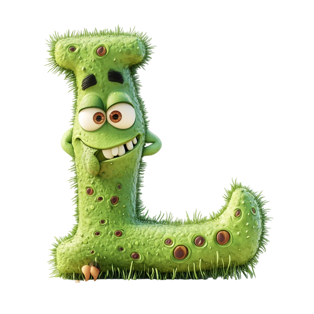 Spooky Cute Monster Alphabet Letter L Free PNG
