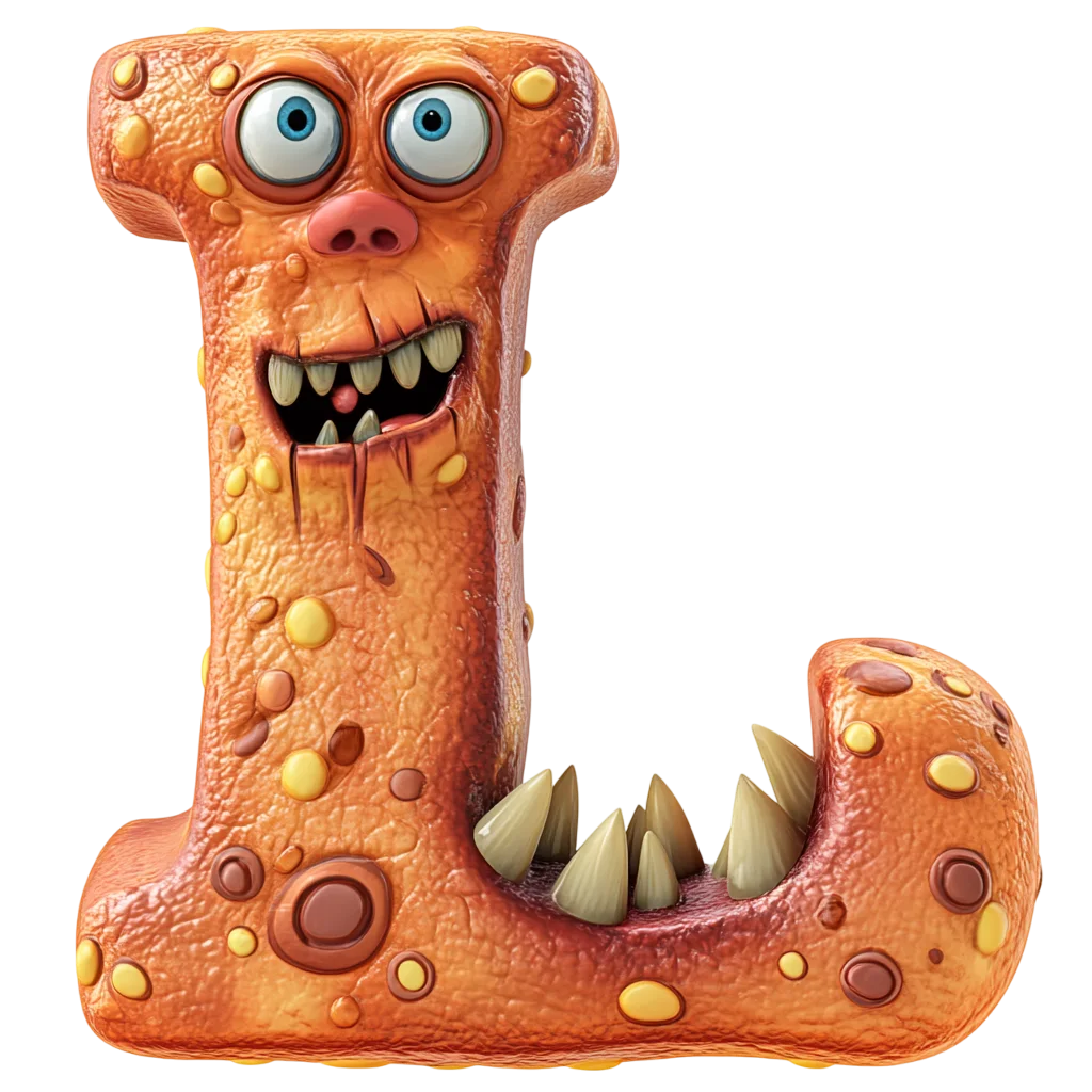 Spooky Cute Monster Alphabet Letter L Free PNG