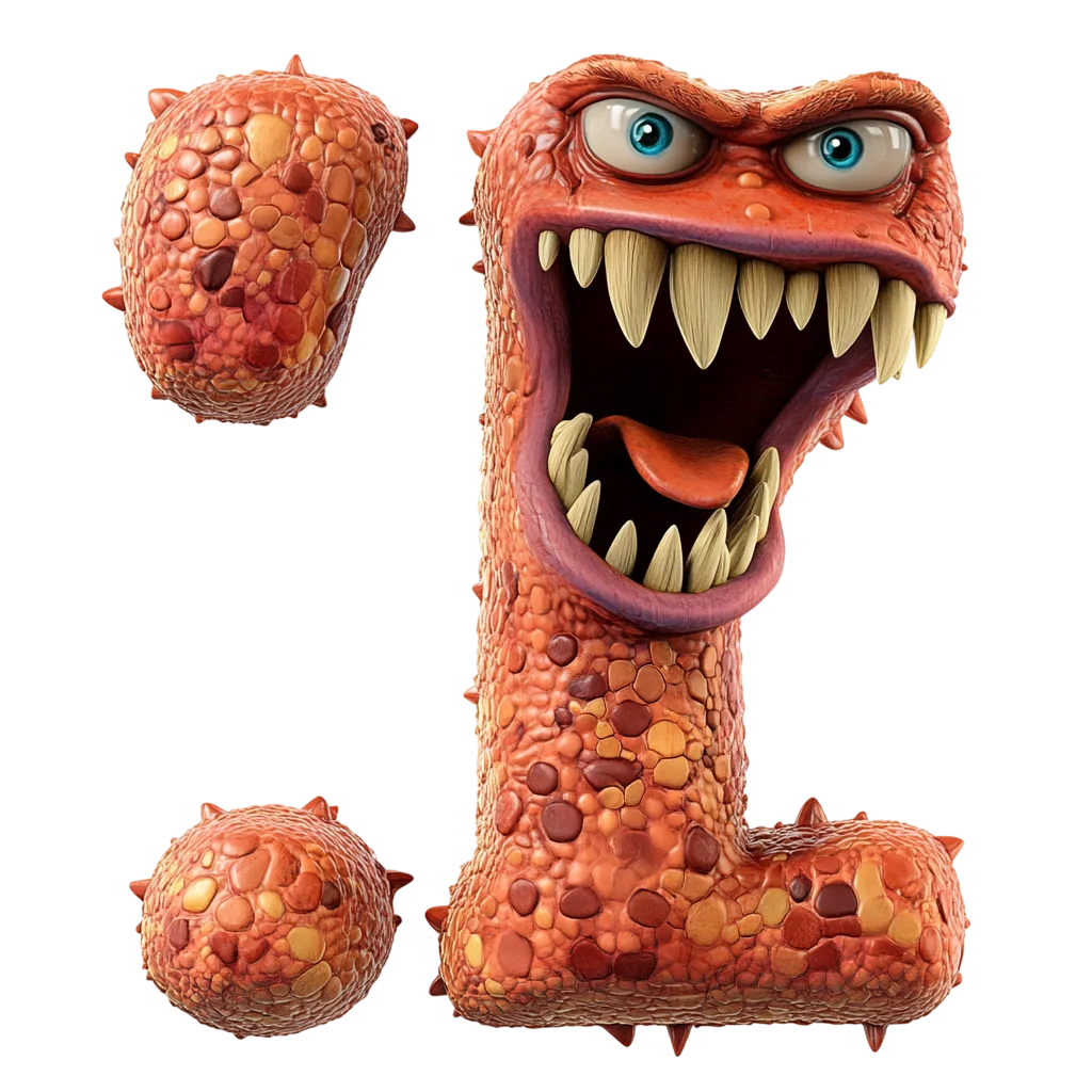 Spooky Cute Monster Alphabet Letter L Free PNG