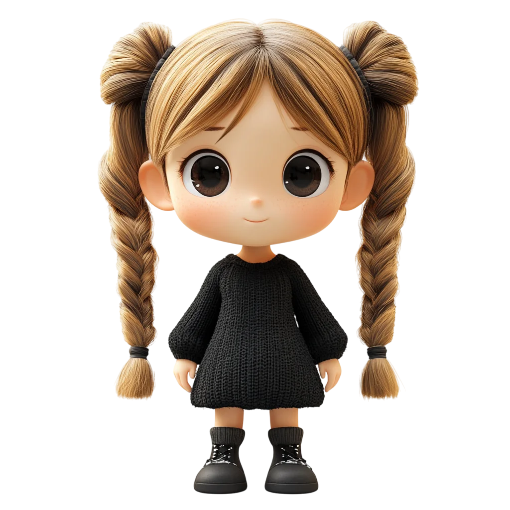 Cute Chibi Gothic Girl Character Free PNG
