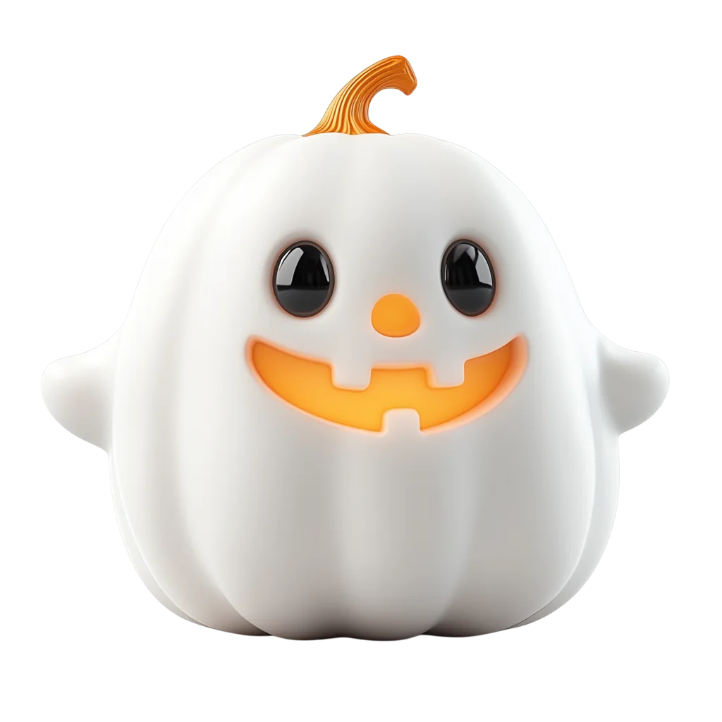 Glowing Pumpkin Ghost Halloween Free PNG