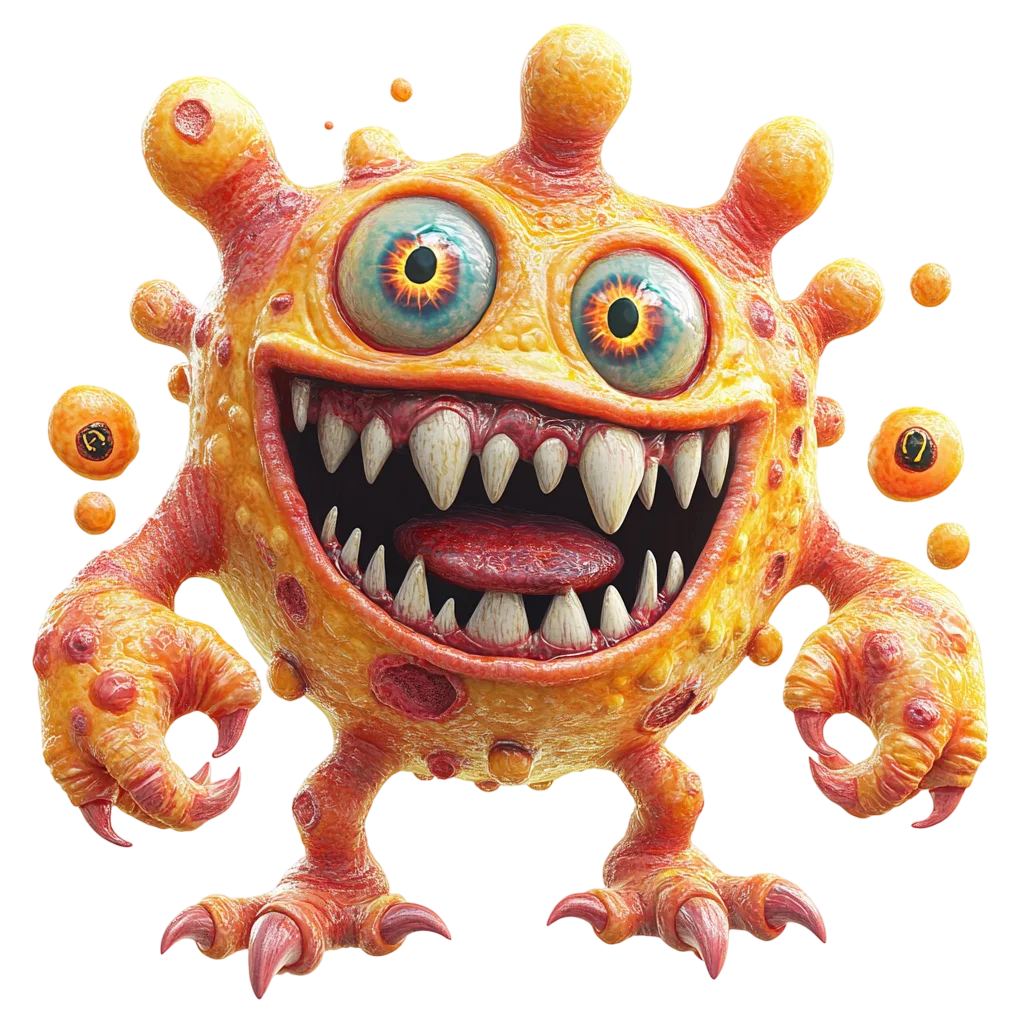 Spooky Cute Yellow Monster Graphic Free PNG