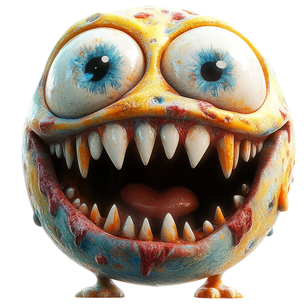 Spooky Cute Yellow Monster Graphic Free PNG