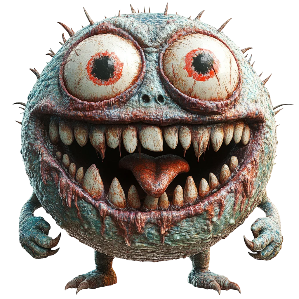Spooky Cute Rusty Monster Character Free PNG