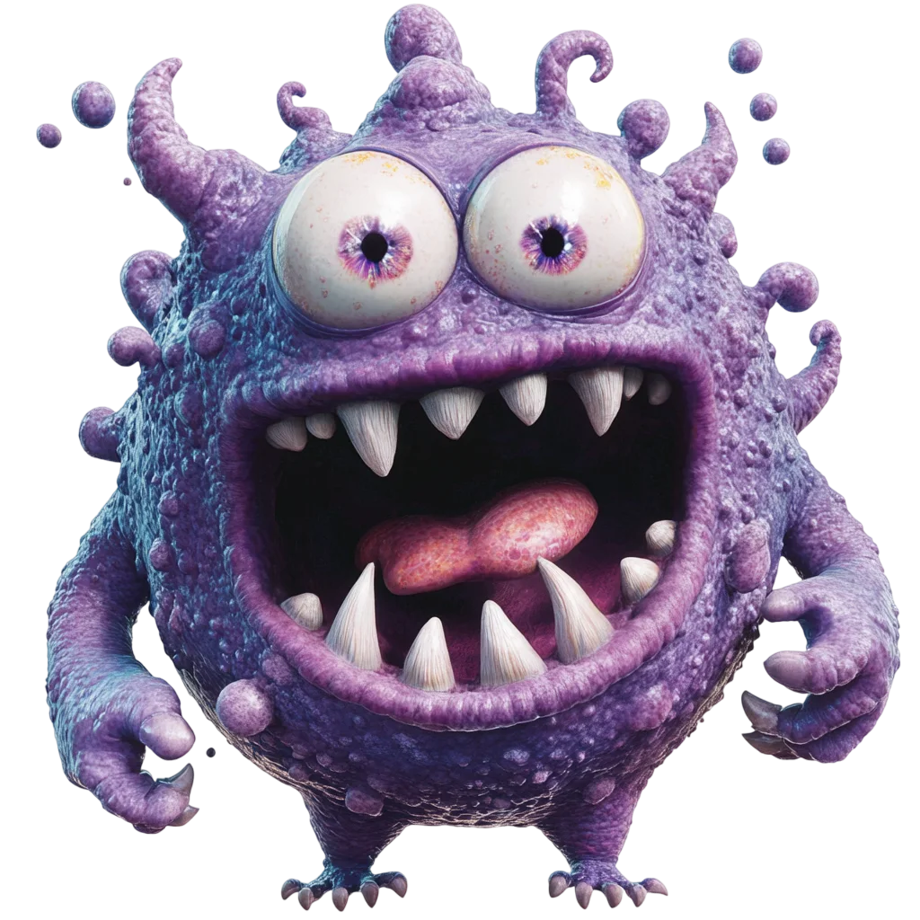Spooky Cute Purple Monster Character Free PNG