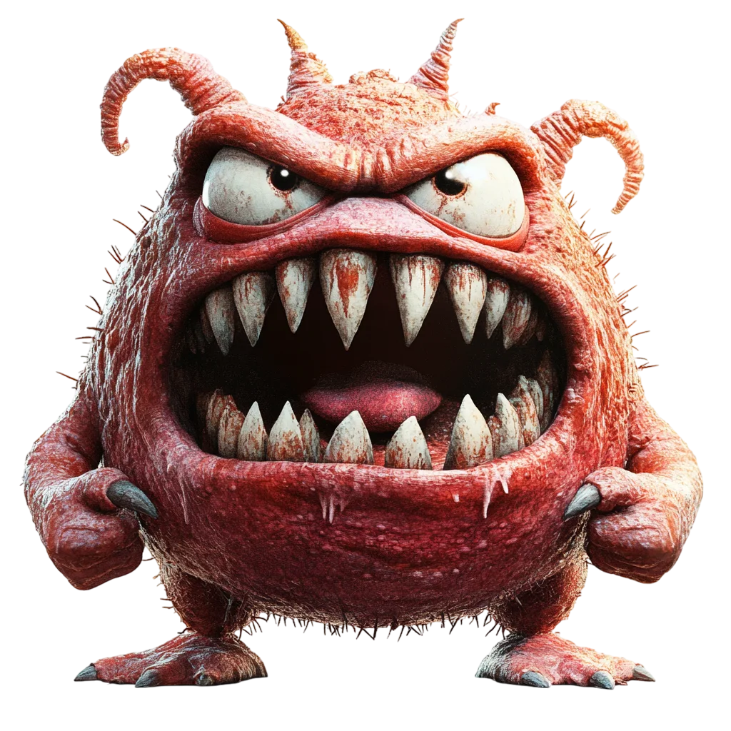 Spooky Cute Red Monster Character Free PNG