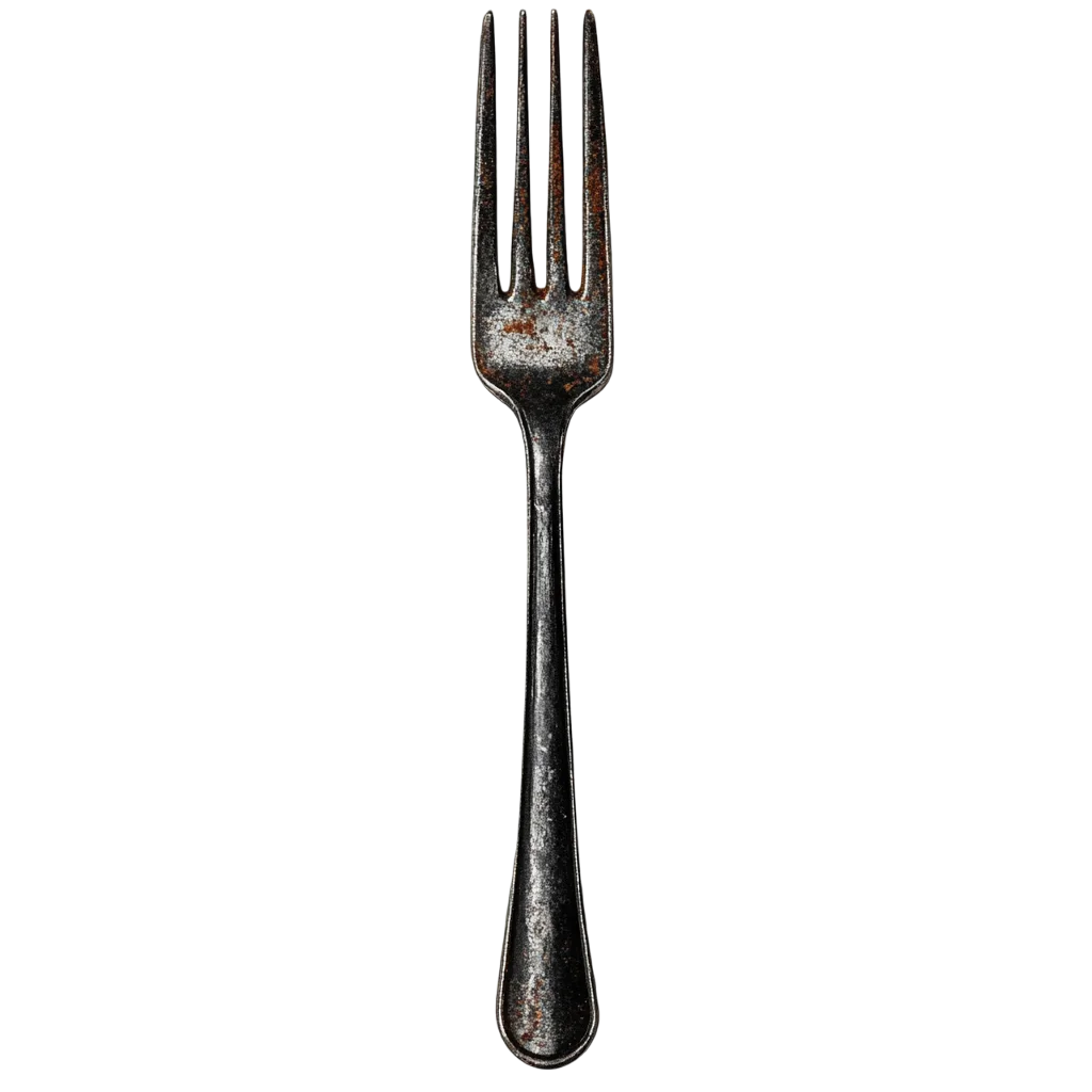 Elegant Black Cutlery Fork Tableware PNG