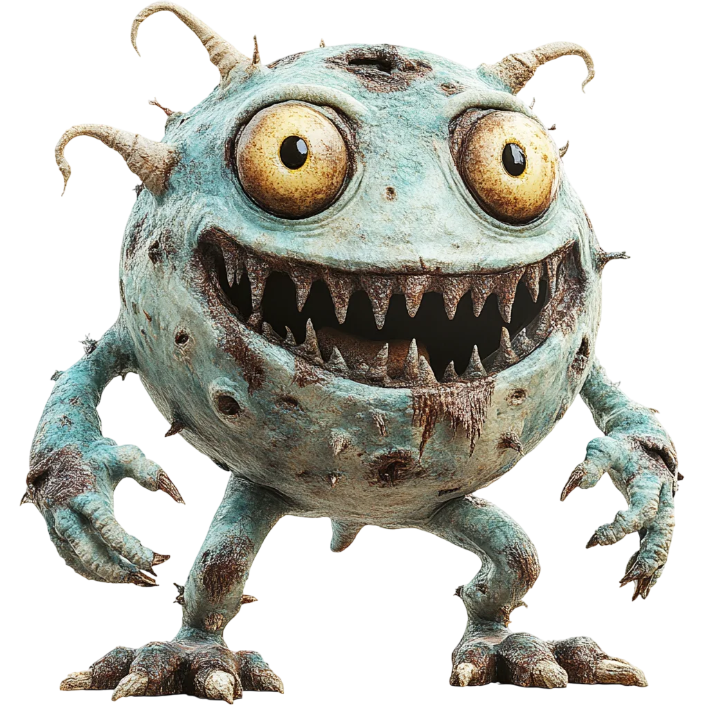 Spooky Cute Green Monster Graphic Free PNG