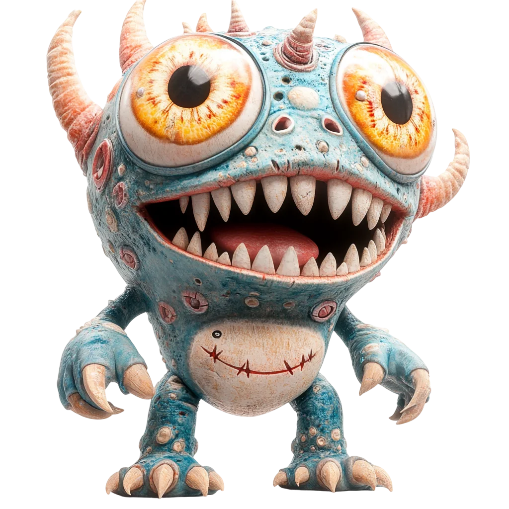 Spooky Cute Standing Monster Free PNG