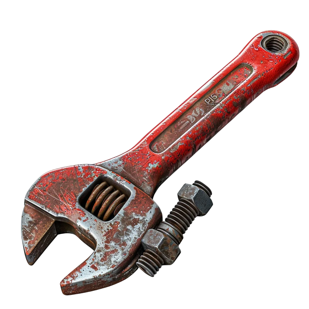 Rusty Adjustable Metal Pipe Wrench Free PNG