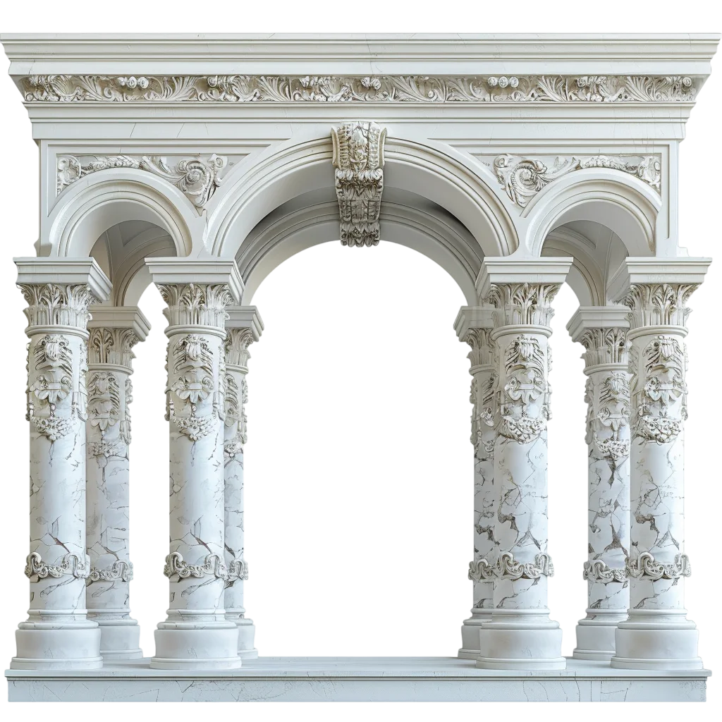 Classic Roman Stone Archway Colonnade PNG