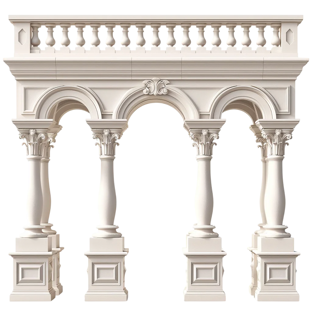 Classic White Stone Architectural Arch PNG