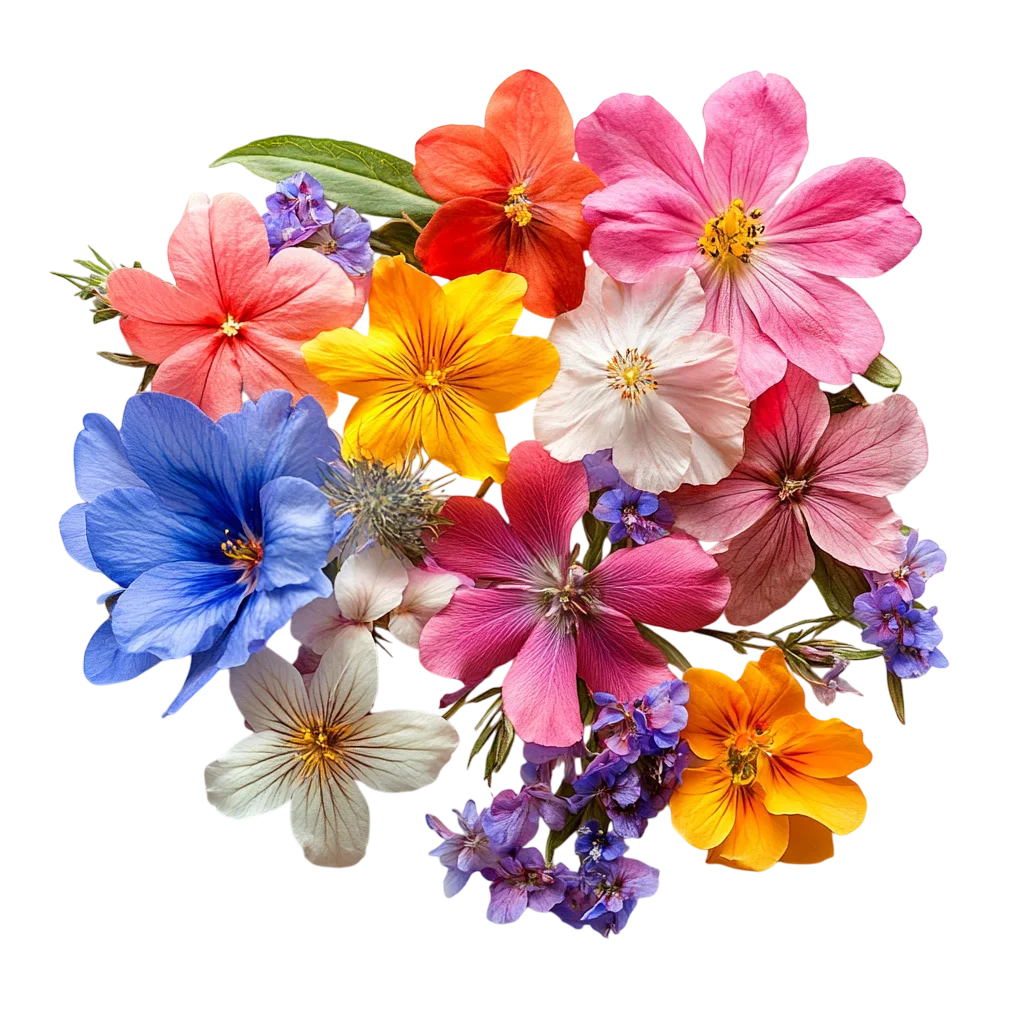Colorful Spring Flower Head Cluster Free PNG
