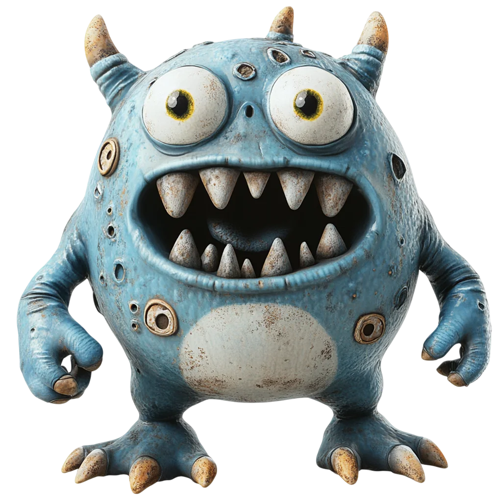 Blue Mechanical Monster Creature Free PNG