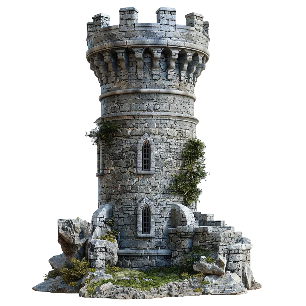 Medieval Stone Castle Tower Ruin Free PNG