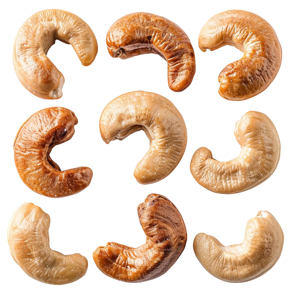 Fresh Roasted Cashew Nuts Scattered Free PNG