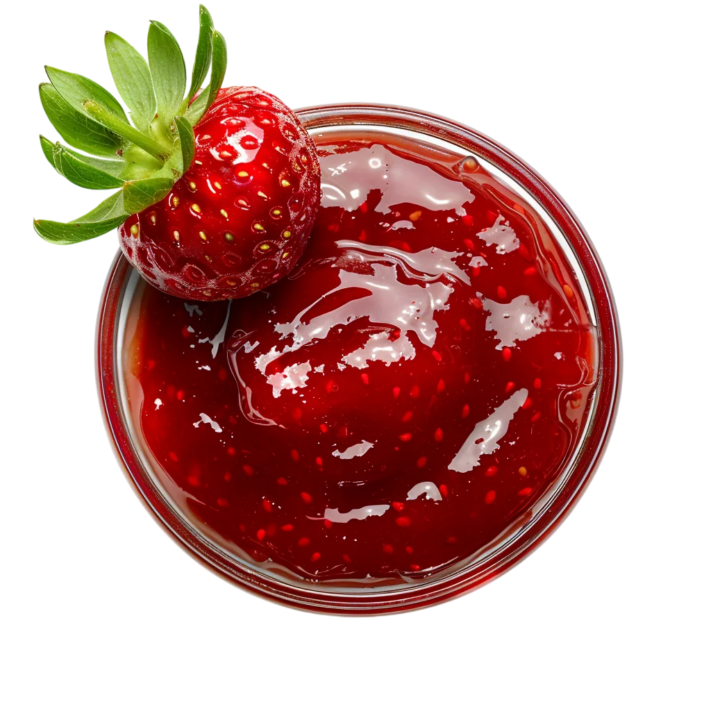 Fresh Strawberry Jam Bowl With Berries PNG