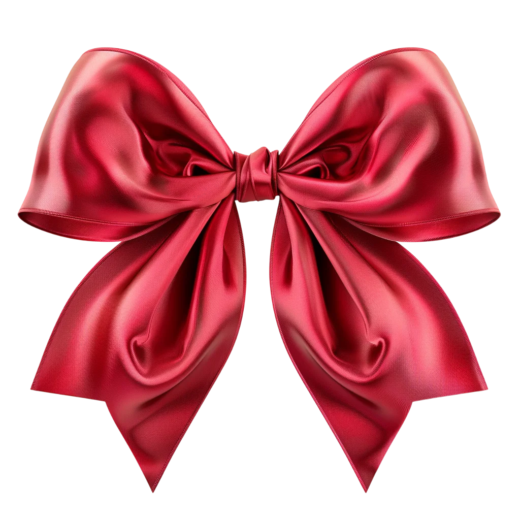 Shiny Red Gift Ribbon Bow Decoration PNG