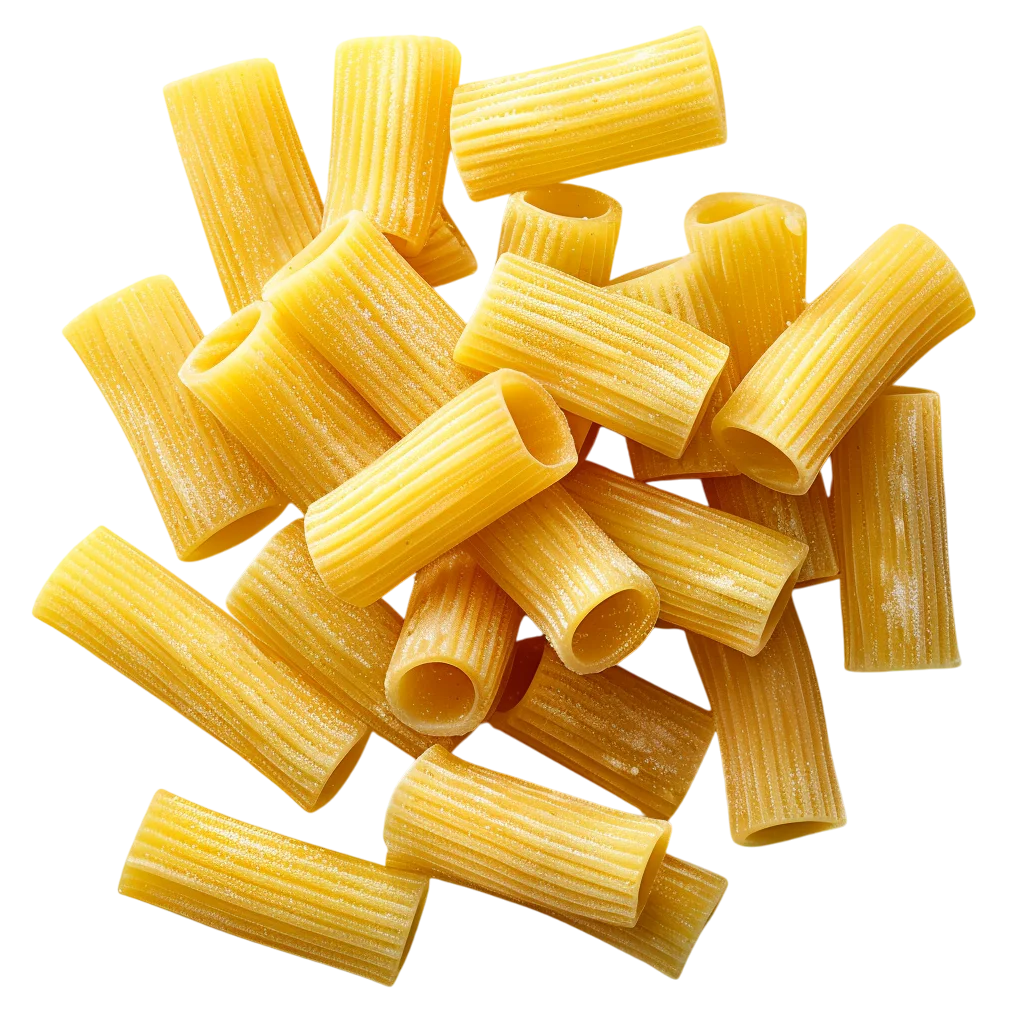 Fresh Rigatoni Pasta Tubes Pile Free PNG