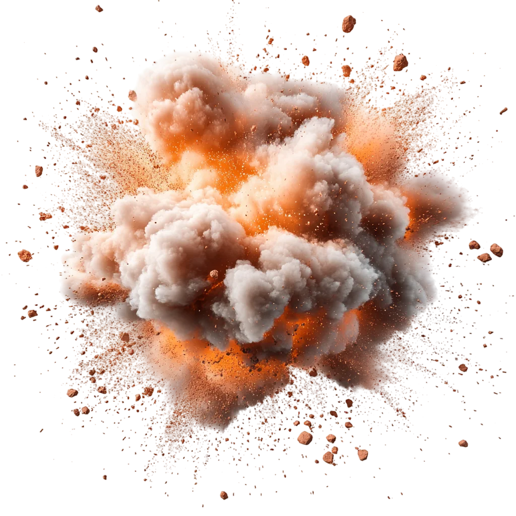 Explosion Blast With Smoke And Sparks PNG