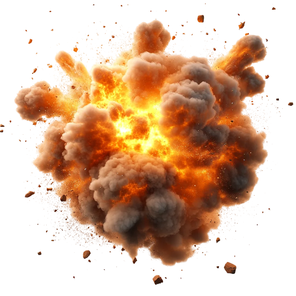 Dynamic Fiery Explosion Blast Asset PNG